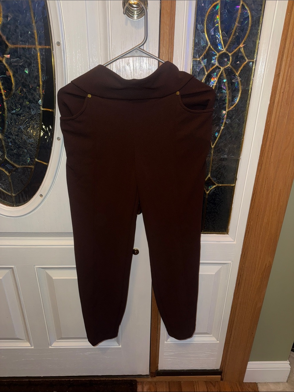 Women's Brown Ponte Knit Pull-On Pants
